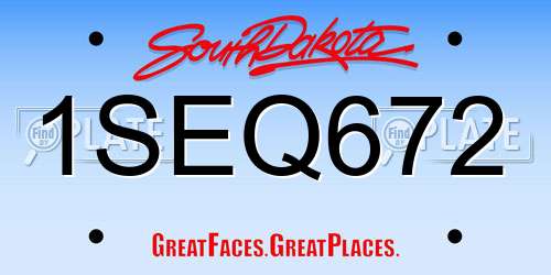 1SEQ672 South Dakota License Plate