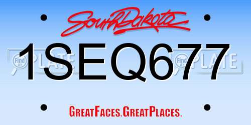 1SEQ677 South Dakota License Plate