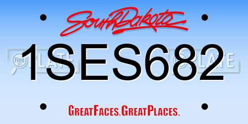 1SES682 South Dakota License Plate