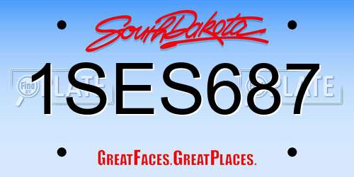1SES687 South Dakota License Plate