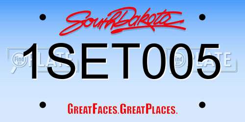 1SET005 South Dakota License Plate