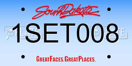 1SET008 South Dakota License Plate