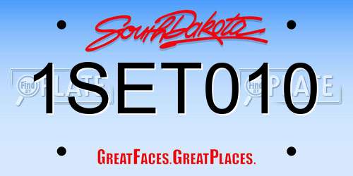 1SET010 South Dakota License Plate