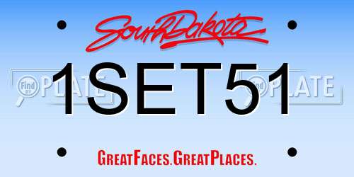 1SET51 South Dakota License Plate