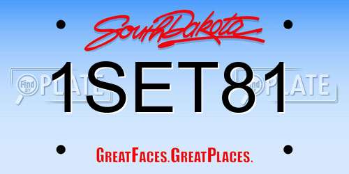 1SET81 South Dakota License Plate