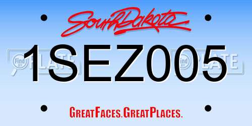 1SEZ005 South Dakota License Plate