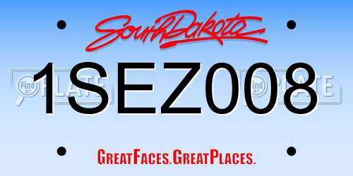 1SEZ008 South Dakota License Plate