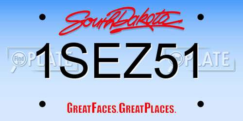 1SEZ51 South Dakota License Plate
