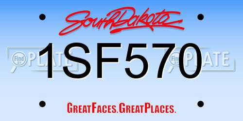 1SF570 South Dakota License Plate