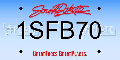 1SFB70 South Dakota License Plate