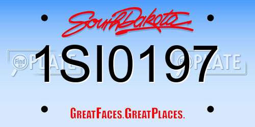 1SI0197 South Dakota License Plate
