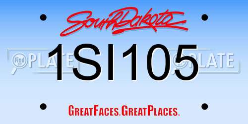 1SI105 South Dakota License Plate