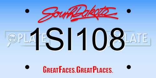 1SI108 South Dakota License Plate