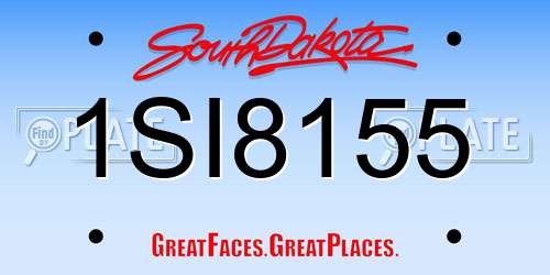 1SI8155 South Dakota License Plate
