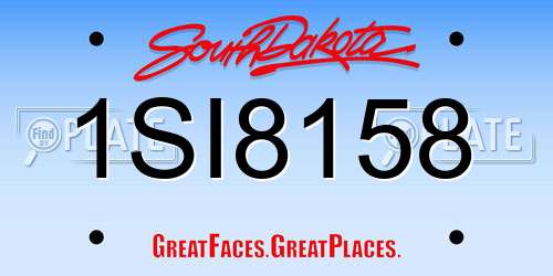 1SI8158 South Dakota License Plate