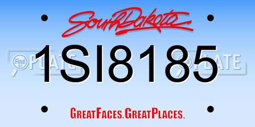 1SI8185 South Dakota License Plate