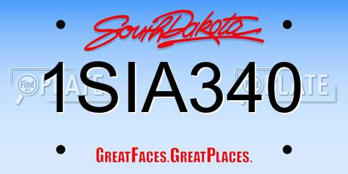 1SIA340 South Dakota License Plate