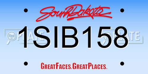1SIB158 South Dakota License Plate