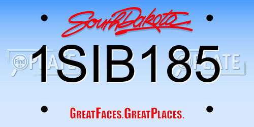 1SIB185 South Dakota License Plate