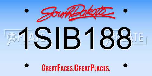 1SIB188 South Dakota License Plate