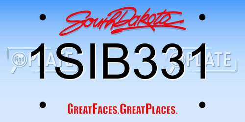 1SIB331 South Dakota License Plate