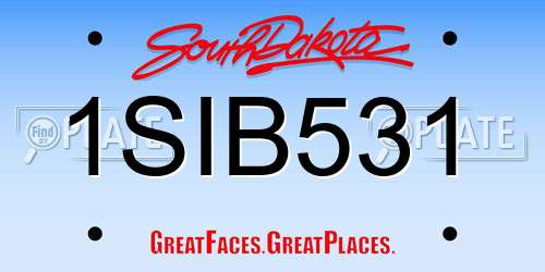 1SIB531 South Dakota License Plate