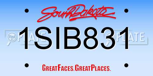 1SIB831 South Dakota License Plate