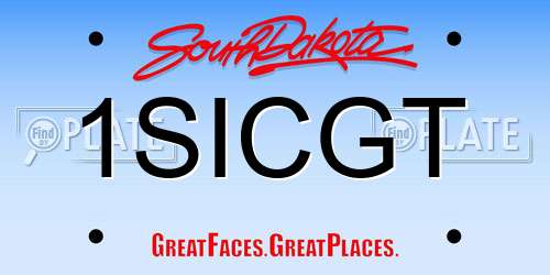1SICGT South Dakota License Plate