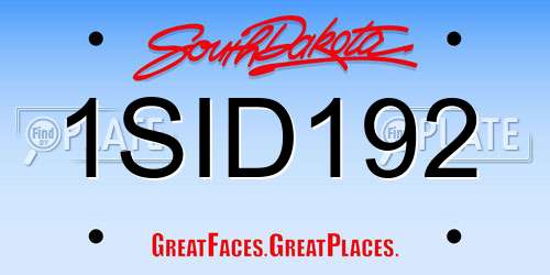 1SID192 South Dakota License Plate
