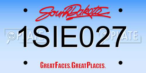 1SIE027 South Dakota License Plate