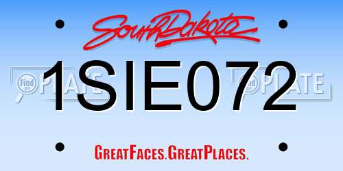 1SIE072 South Dakota License Plate