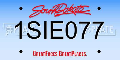 1SIE077 South Dakota License Plate