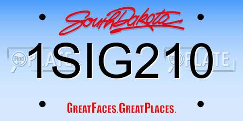 1SIG210 South Dakota License Plate