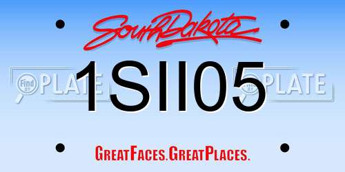 1SII05 South Dakota License Plate
