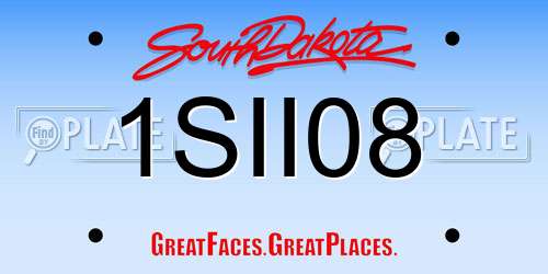 1SII08 South Dakota License Plate