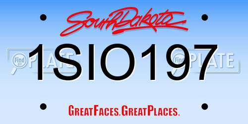1SIO197 South Dakota License Plate