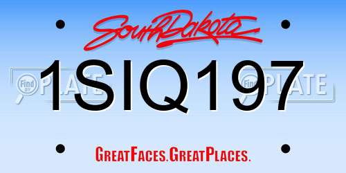 1SIQ197 South Dakota License Plate