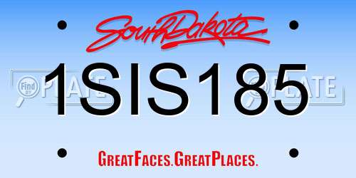 1SIS185 South Dakota License Plate