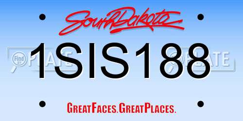 1SIS188 South Dakota License Plate