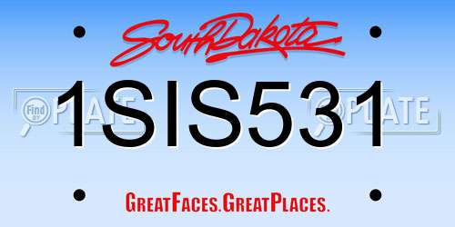 1SIS531 South Dakota License Plate