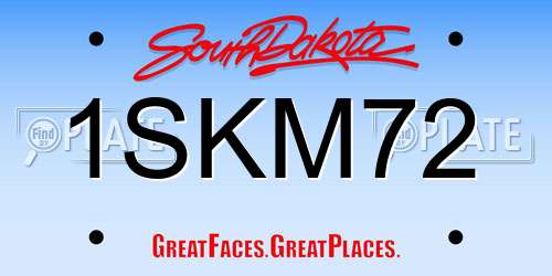 1SKM72 South Dakota License Plate