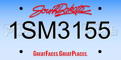 1SM3155 South Dakota License Plate