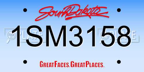 1SM3158 South Dakota License Plate