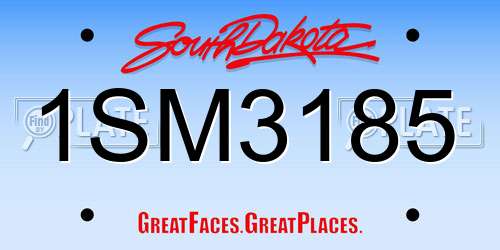 1SM3185 South Dakota License Plate