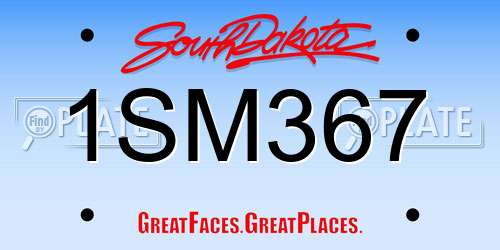 1SM367 South Dakota License Plate
