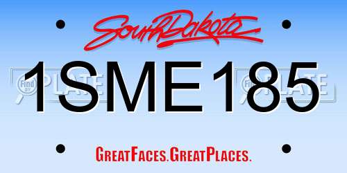 1SME185 South Dakota License Plate