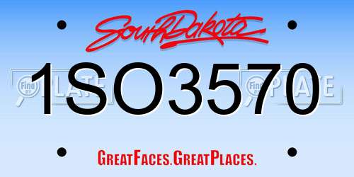 1SO3570 South Dakota License Plate