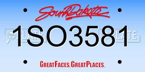 1SO3581 South Dakota License Plate