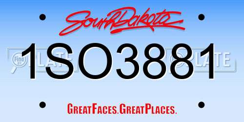 1SO3881 South Dakota License Plate