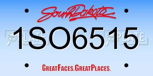 1SO6515 South Dakota License Plate